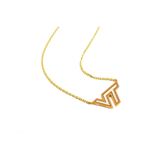 Niva White-Orange Border Necklace